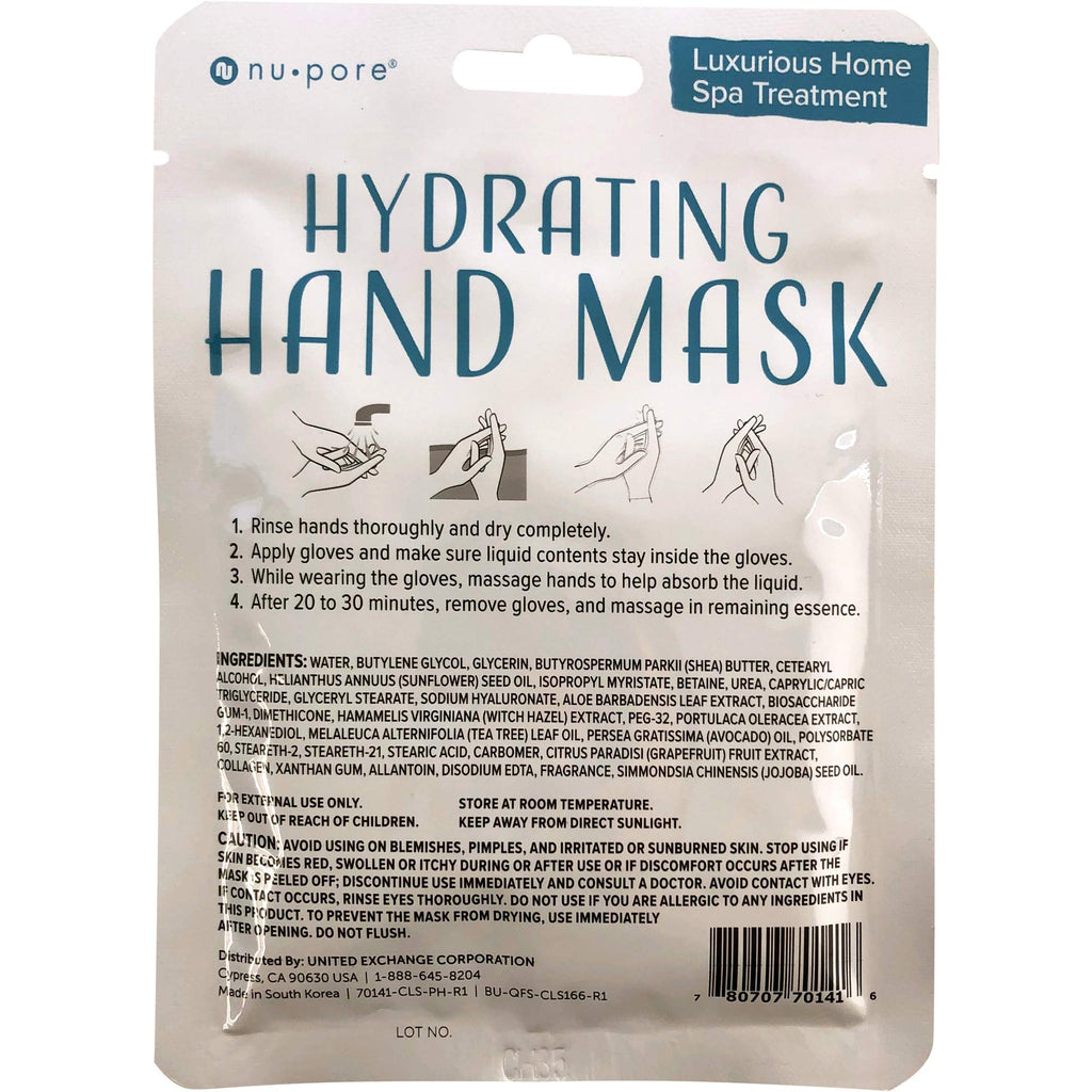 Detailed view of the paraben-free and latex-free label on Nu-Pore gloves.