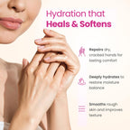 Amococo hand mask ingredients and application instructions graphic