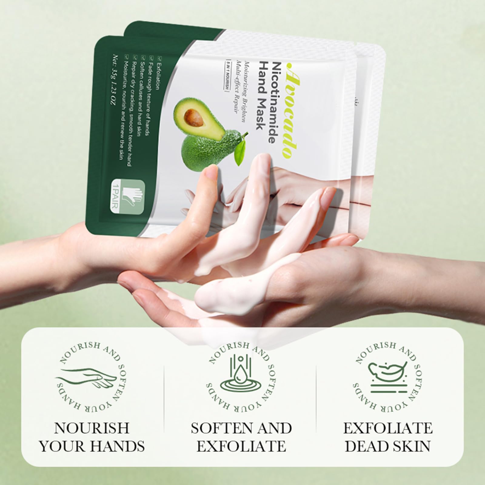 JunKuJK hand masks packaging detail and ingredients