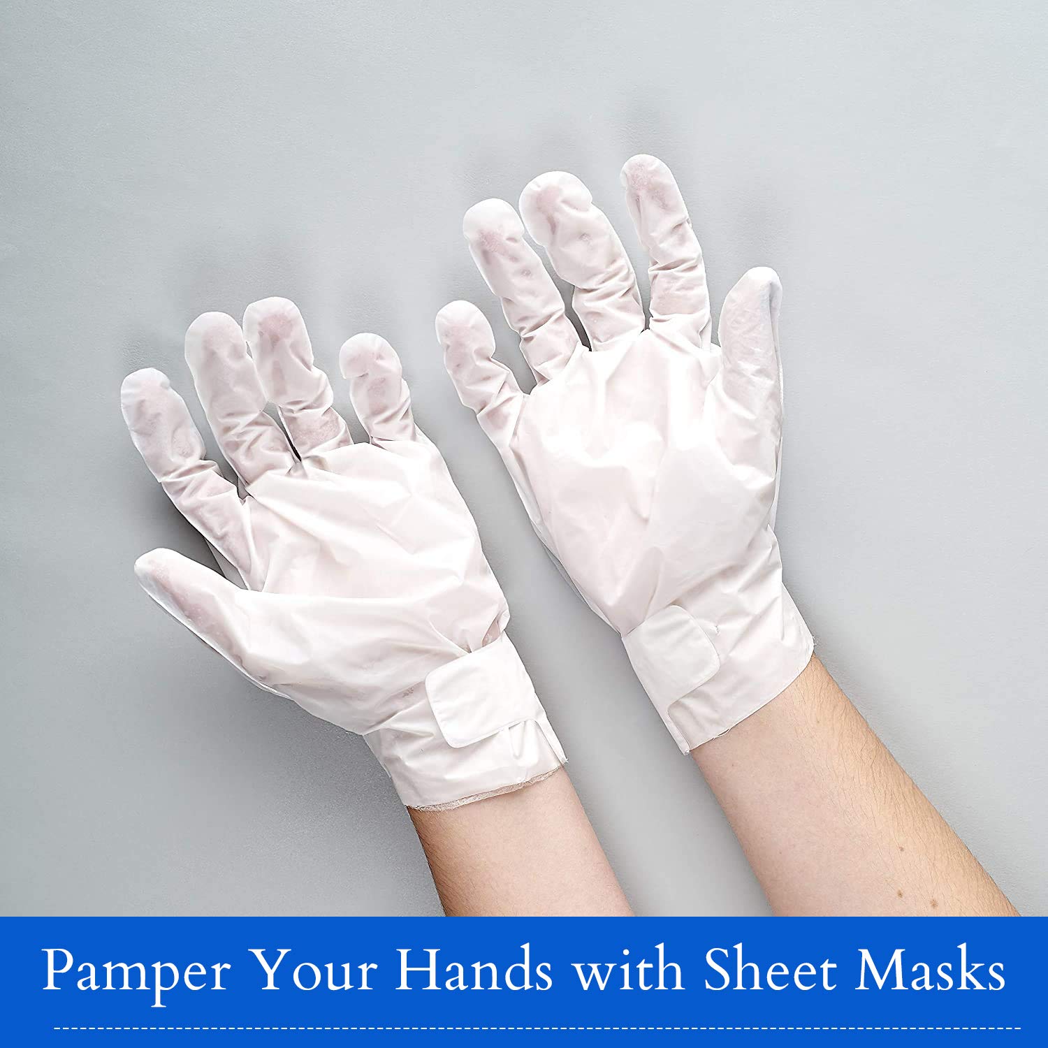 Borghese hand mask application showing fabric glove design
