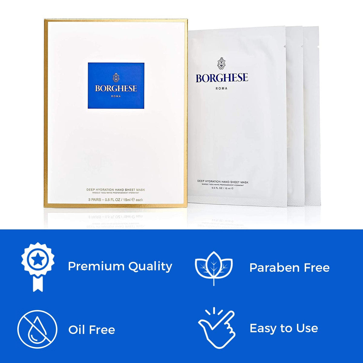 Borghese Deep Hydration Hand Sheet Masks lifestyle product shot