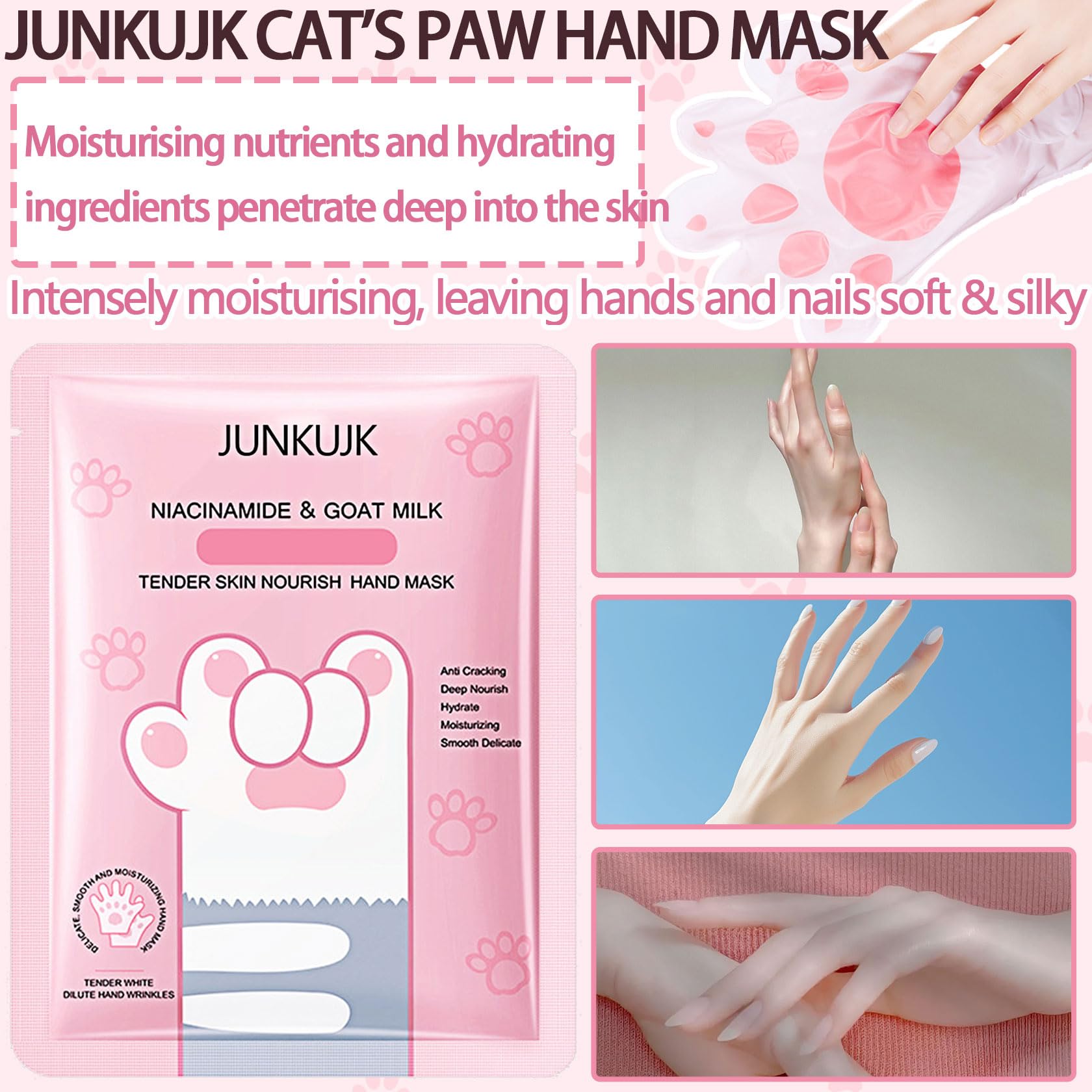 JunKuJK moisturizing hand masks packaging details