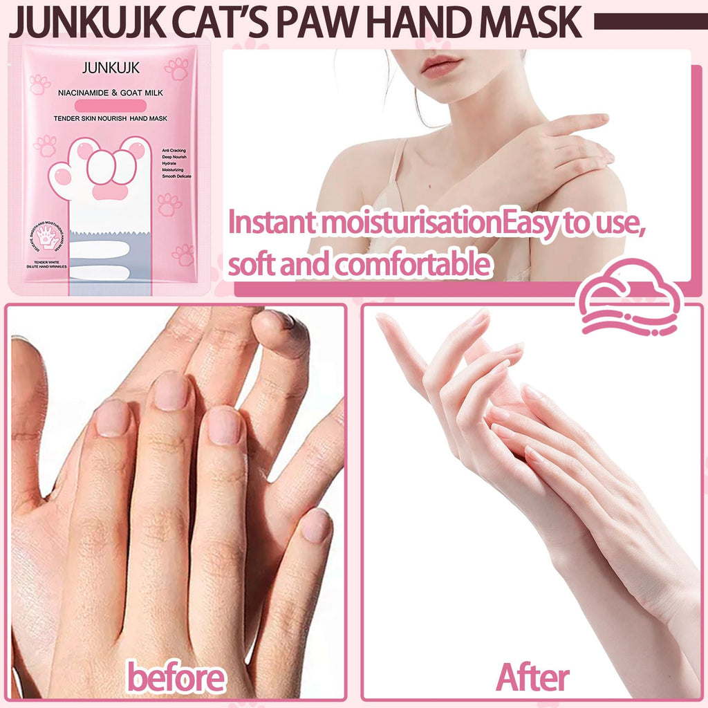 Close-up of JunKuJK moisturizing hand glove packaging details