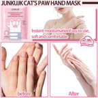 Close-up of JunKuJK moisturizing hand glove packaging details