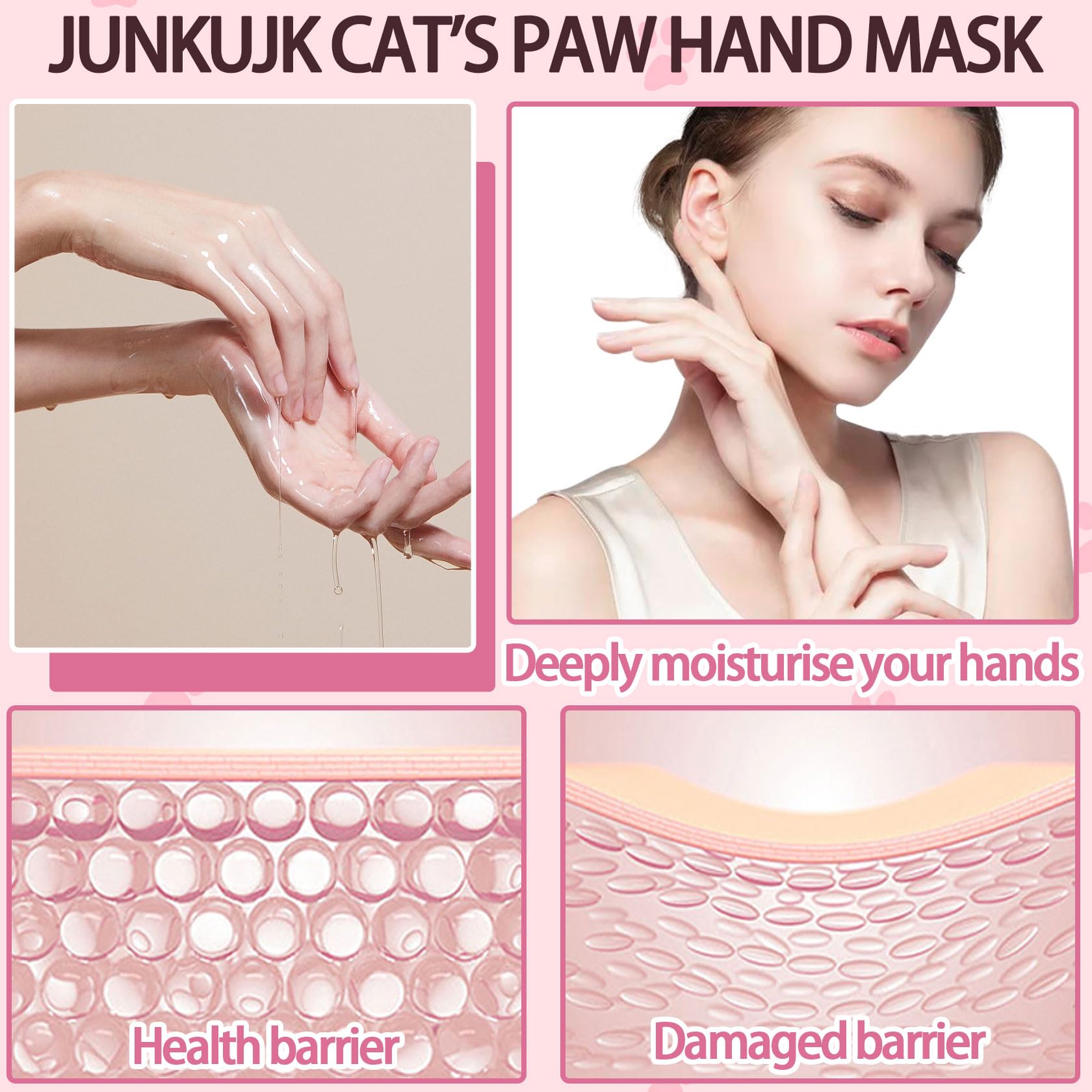 JunKuJK hydration mask treatment results on hands