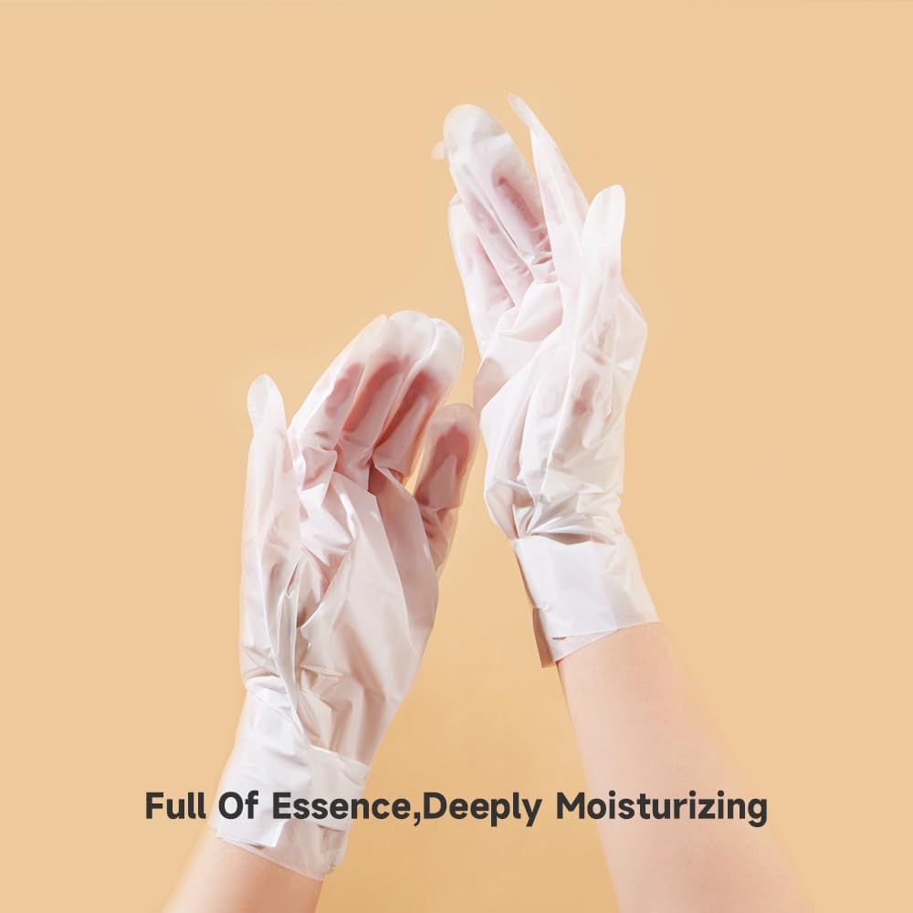 Person using Noval red nail design moisturizing hand gloves