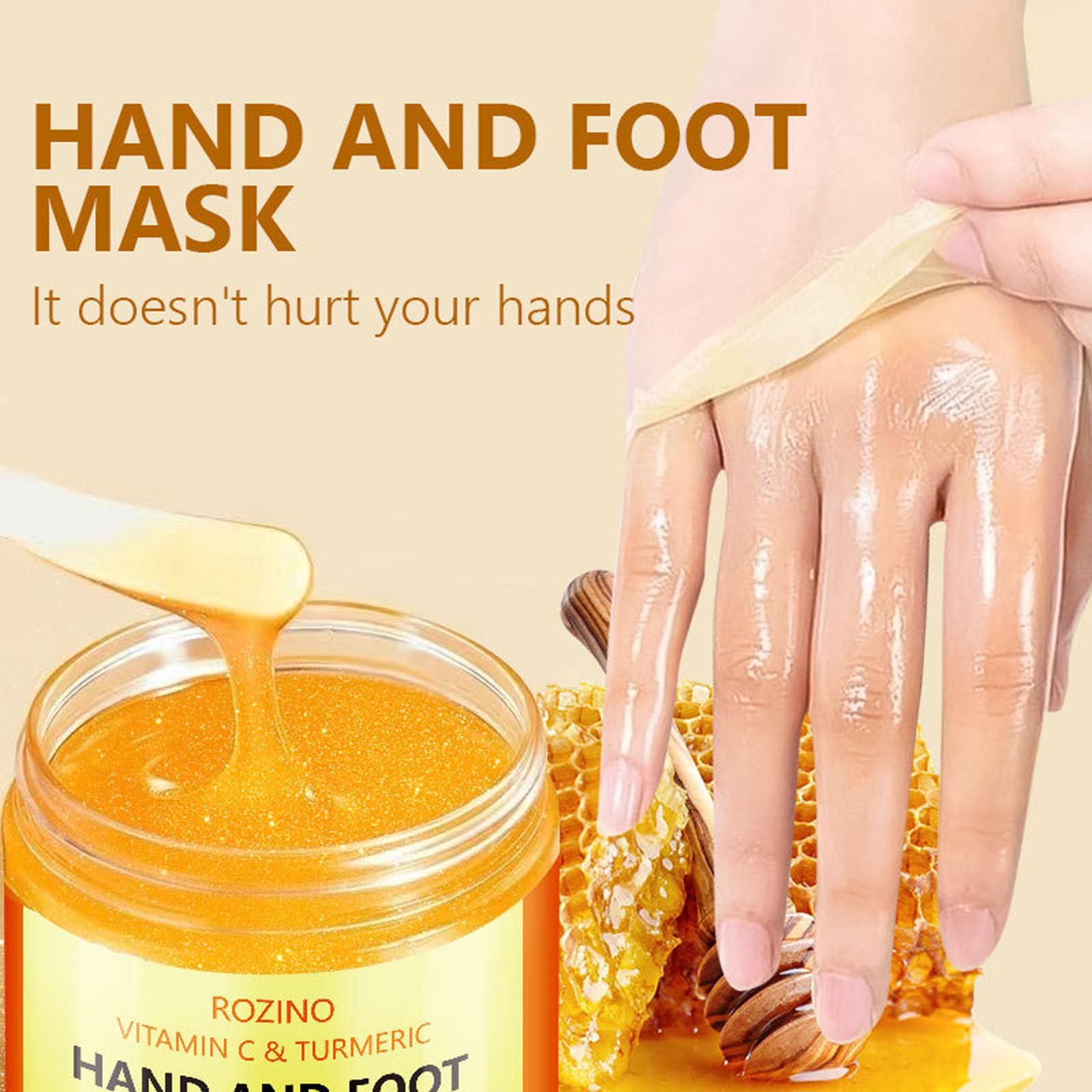 Applying Bsmkcl exfoliating hand mask wax to skin