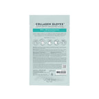 Close up of Voesh vegan collagen glove packaging with peppermint and argan oil benefits.