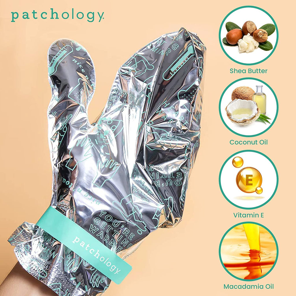 Close up of Patchology hand mask glove interior lining