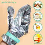 Close up of Patchology hand mask glove interior lining