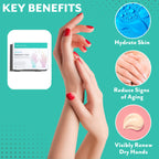 Back of Patchology hand mask packaging with instructions
