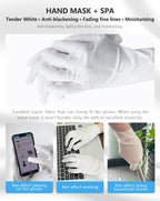 Serum-infused moisturizing hand gloves laid flat
