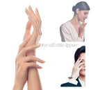 Demonstration of hand mask application for dry skin repair