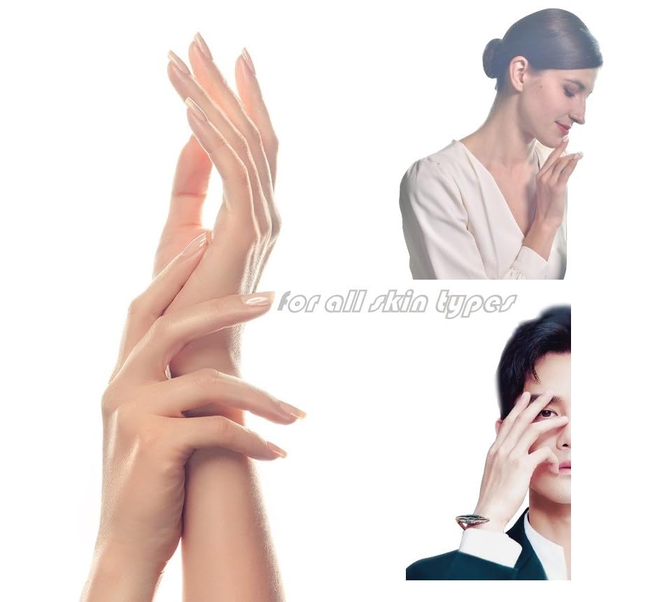 Demonstration of hand mask application for dry skin repair