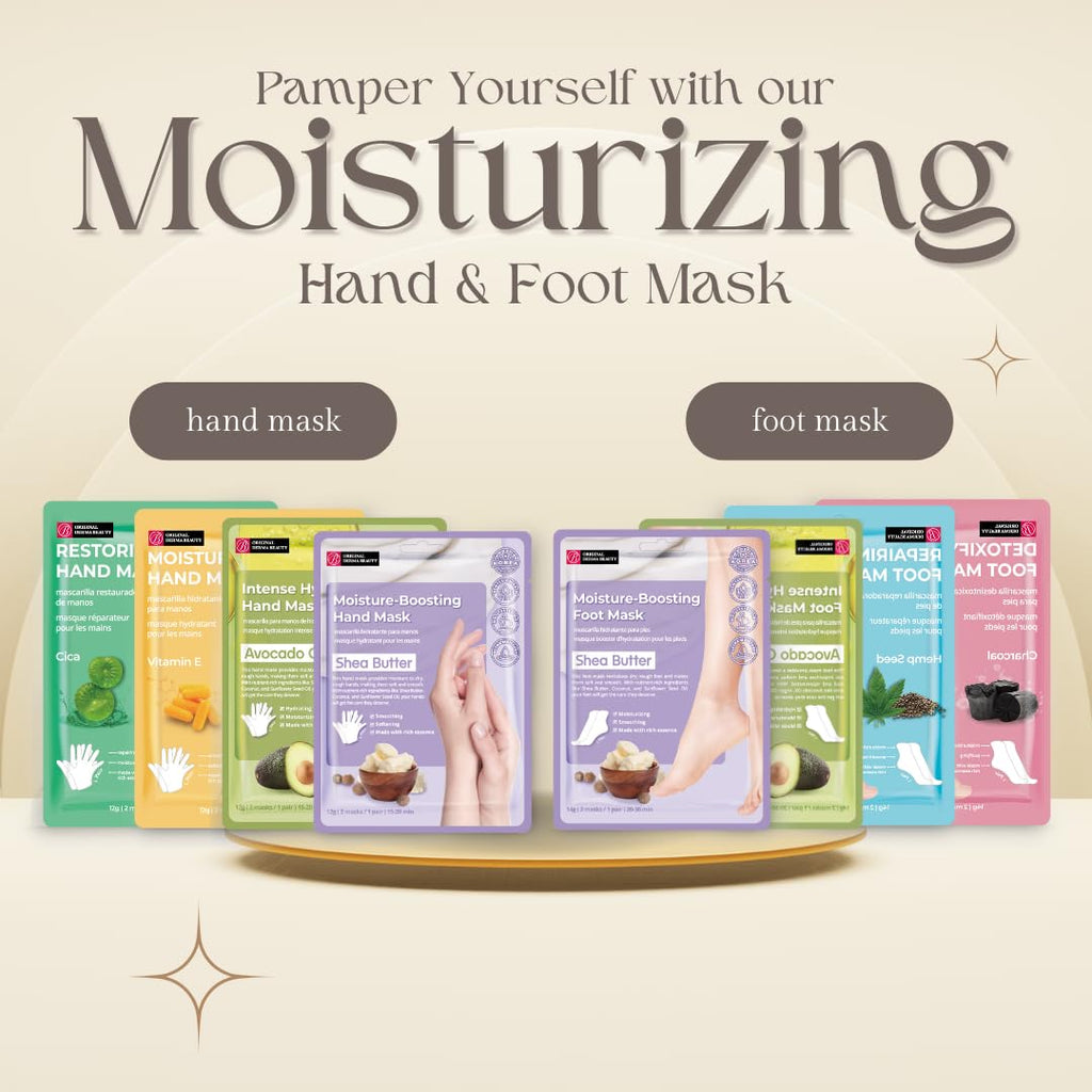 Derma Beauty hand mask set box showing the 6-pair pack count