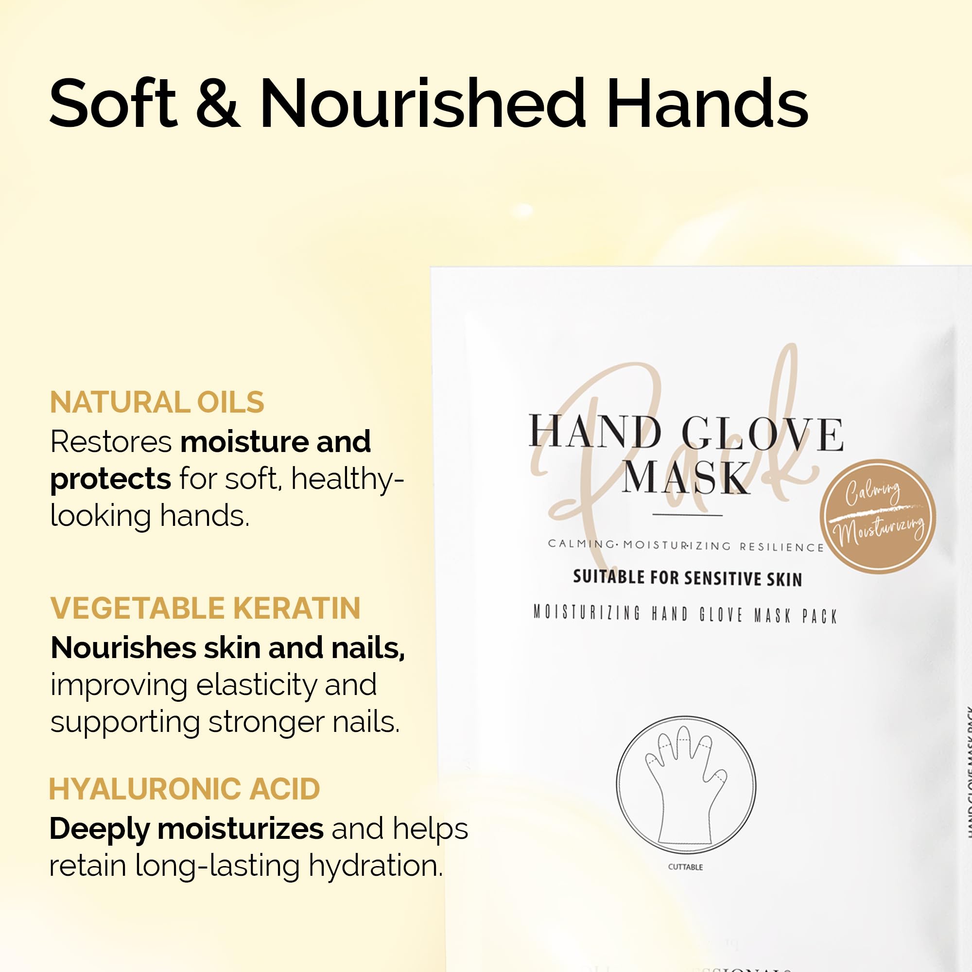 Dlux Professional moisturizing hand gloves packaging details