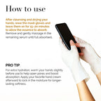 Close up of Dlux Professional single-use moisturizing hand gloves