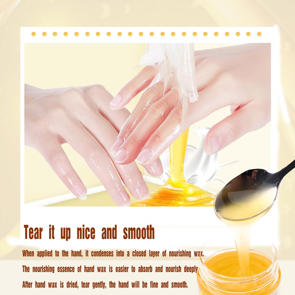 Natudeco hand wax mask tubes showing honey and milk branding