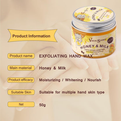 Close up of Natudeco honey milk hand wax texture