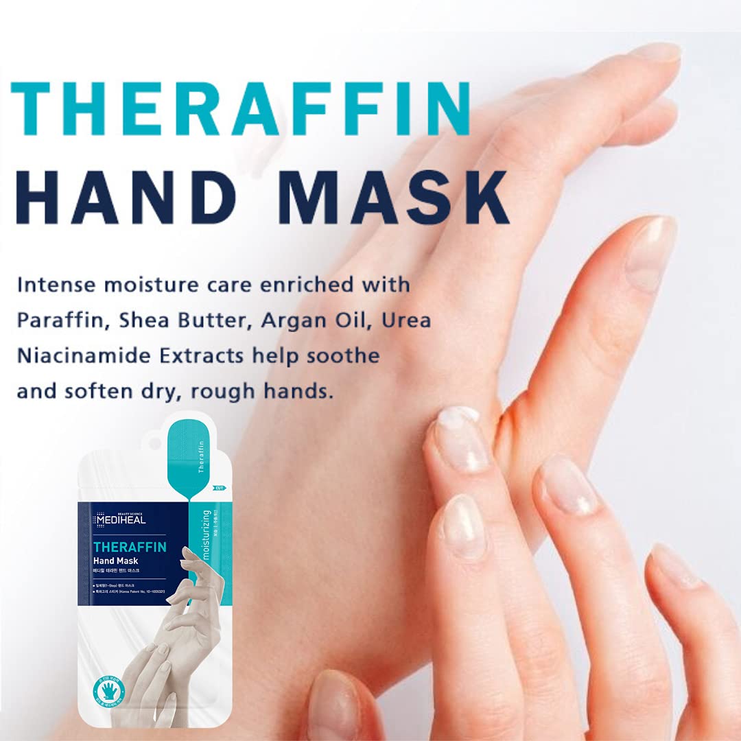 Mediheal Theraffin Hand Mask exfoliating glove application