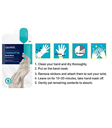 Close up of Mediheal hand mask glove texture and serum