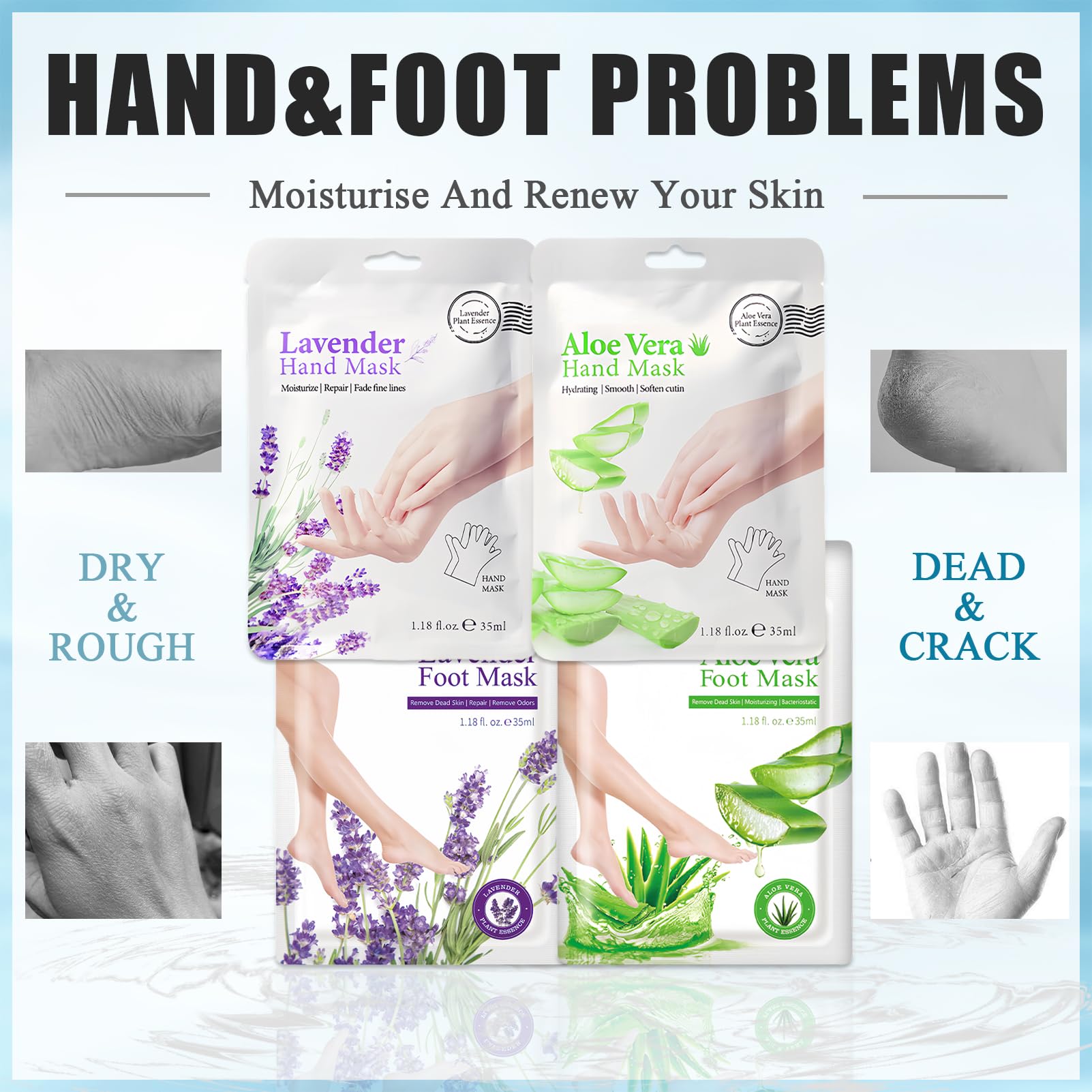 User applying Asmaysa hydrating hand mask for dry skin