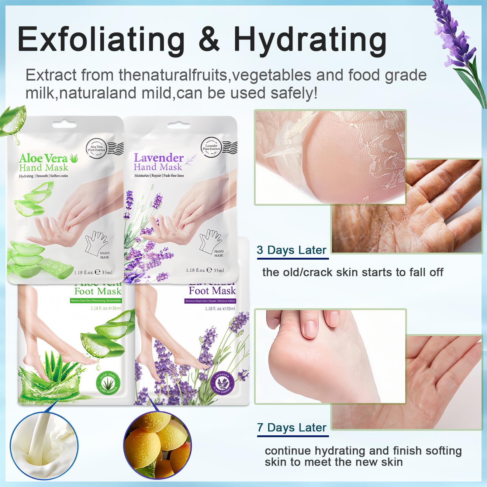 Virellay foot mask socks for cracked heels and callus removal