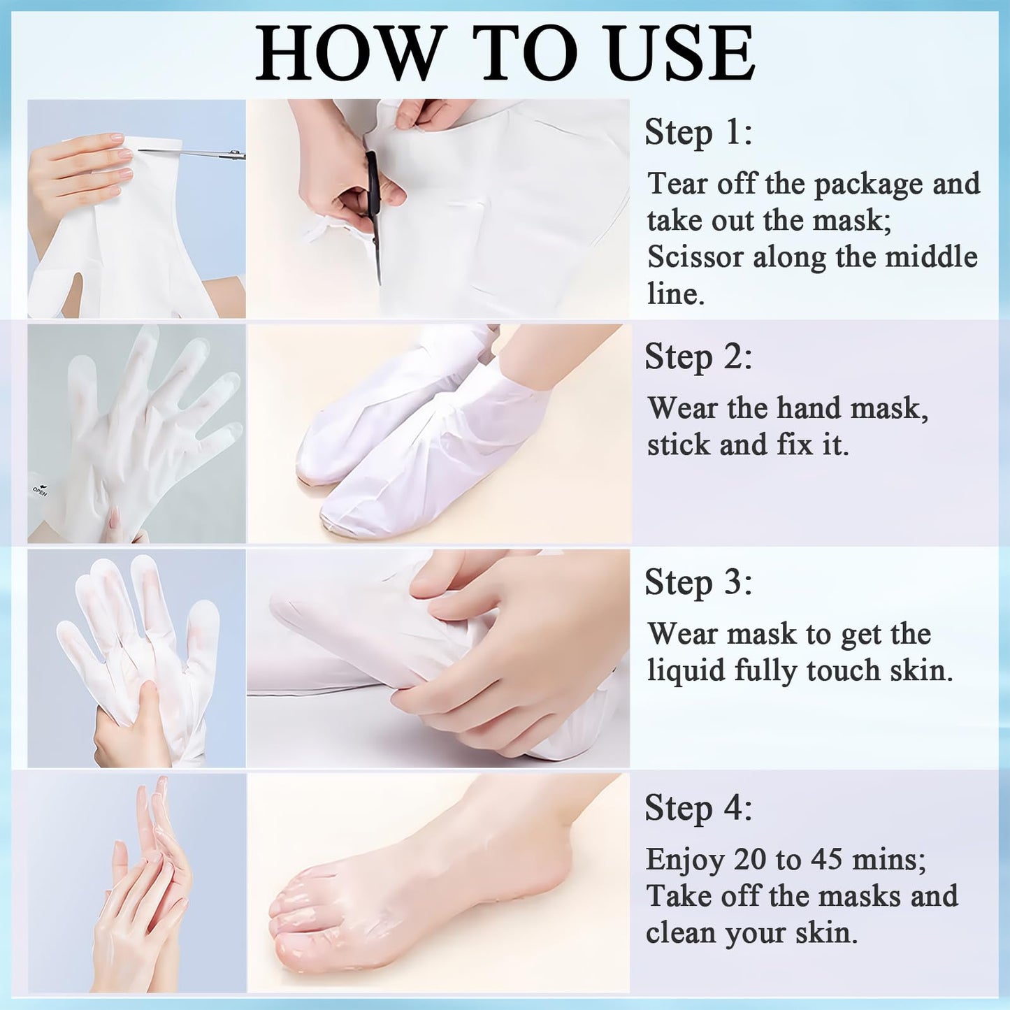 Spa-like hand and foot care treatment set for home use