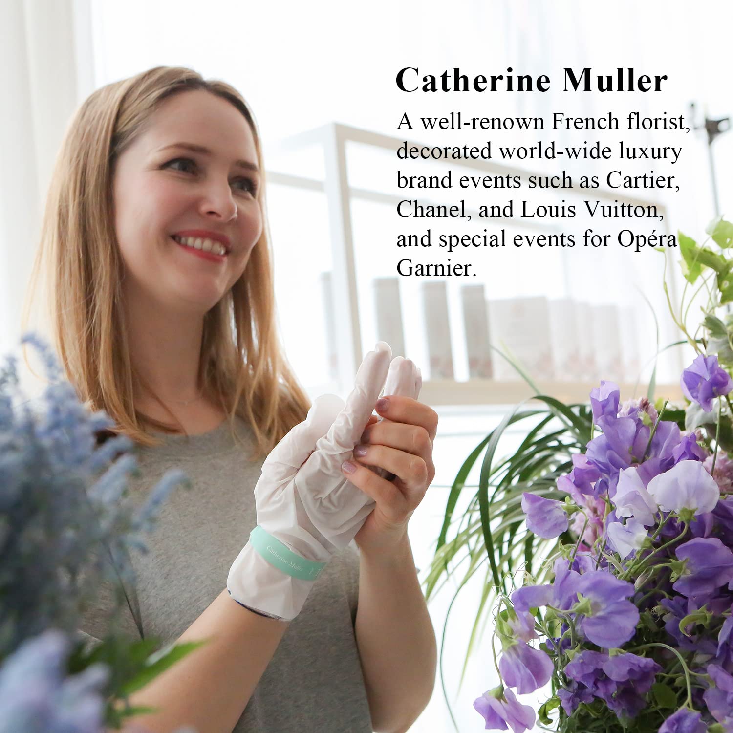 Toi:L floral hand mask glove application