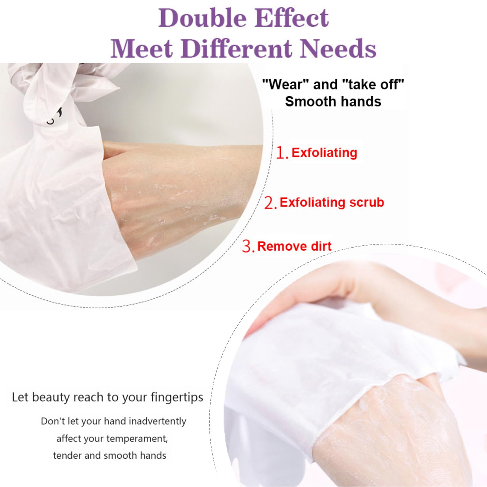 Person wearing Joyeee spa hand mask gloves for skin repair