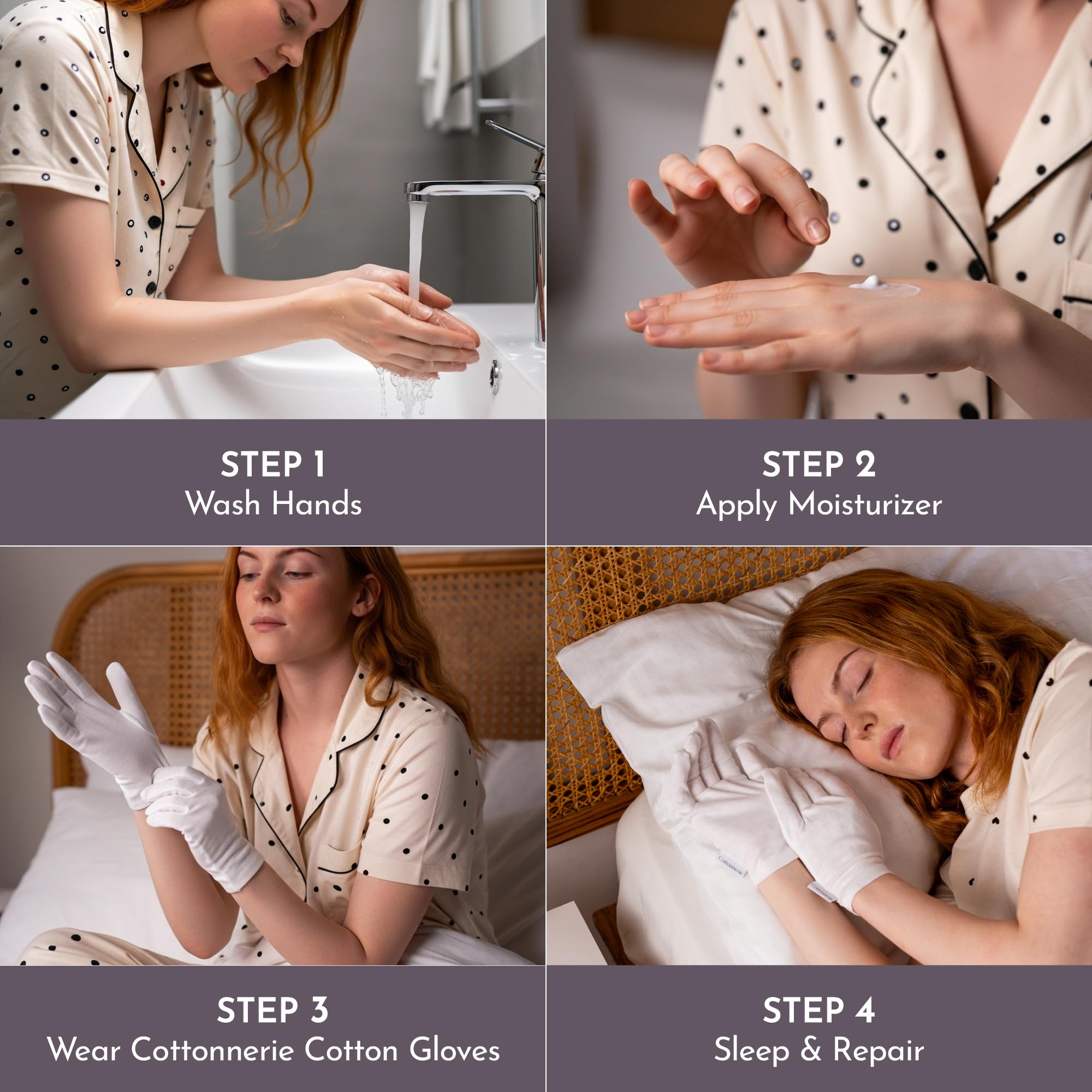 White cotton gloves for eczema and dry skin relief