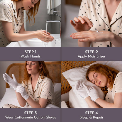 White cotton gloves for eczema and dry skin relief