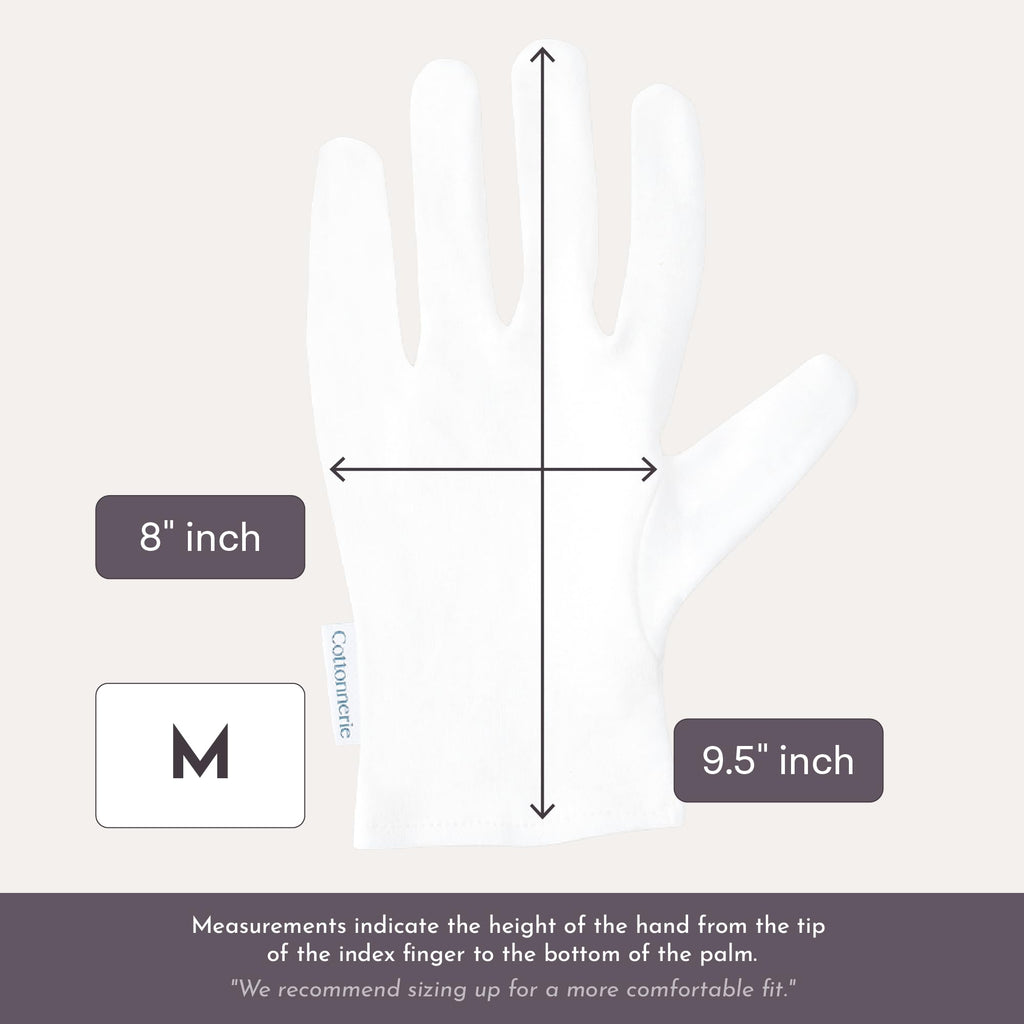Cottonnerie premium skincare gloves folded in packaging