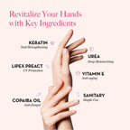 Back of Bodipure keratin gloves box with usage instructions