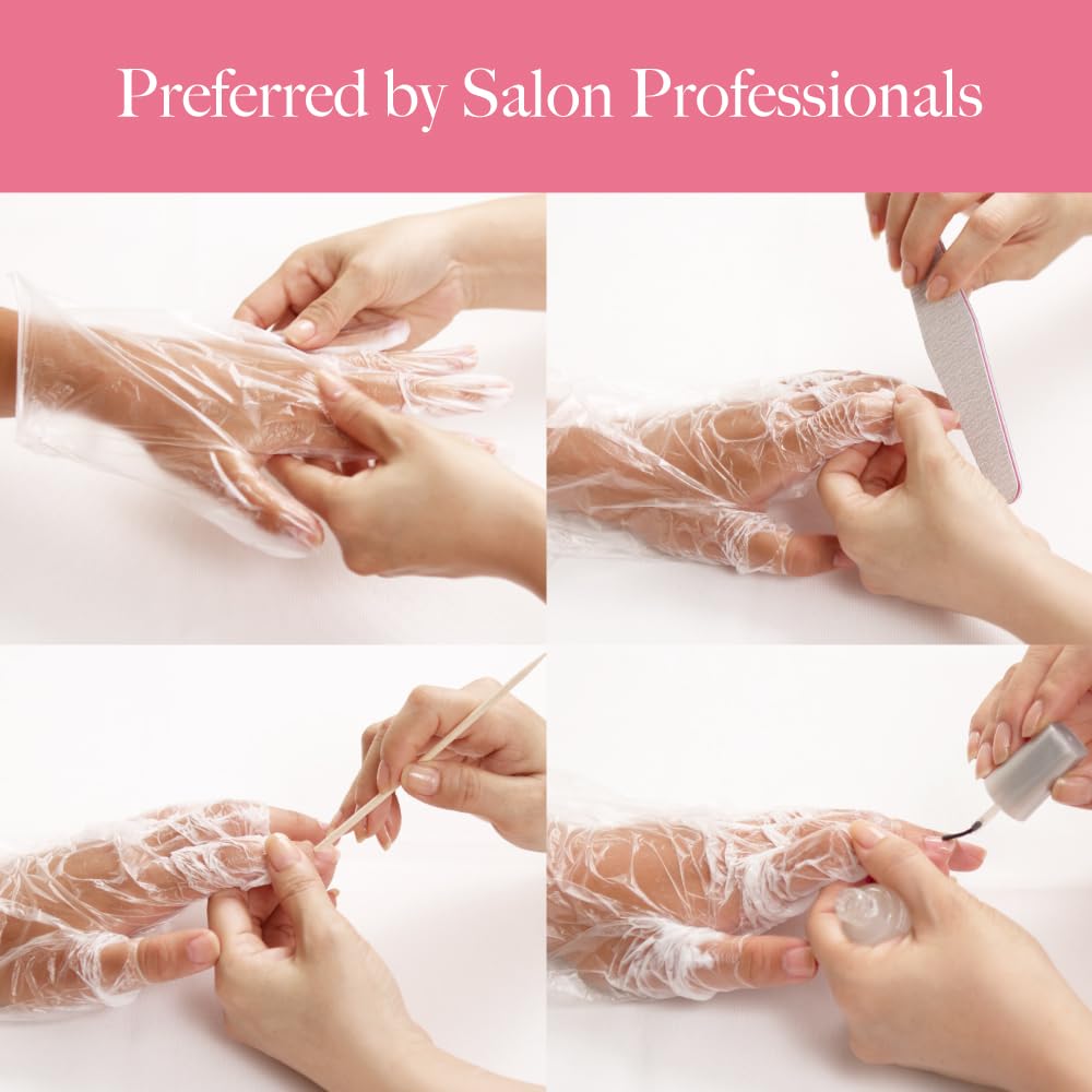 Step by step application of moisturizing hand gloves