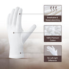 Cooljob white moisturizing gloves package display