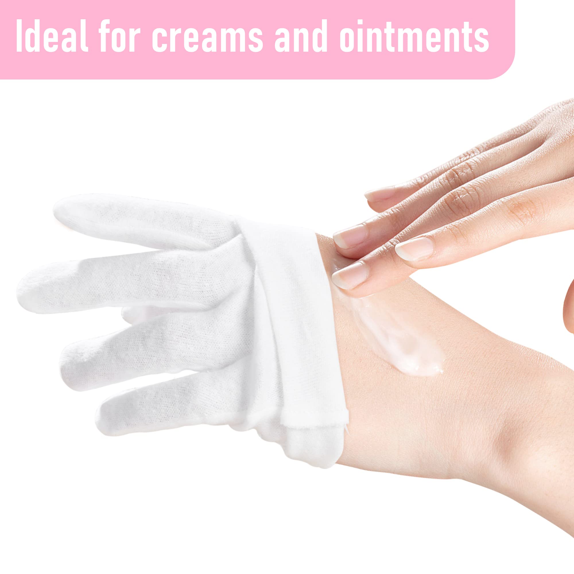 Cooljob cotton gloves for overnight lotion spa treatment