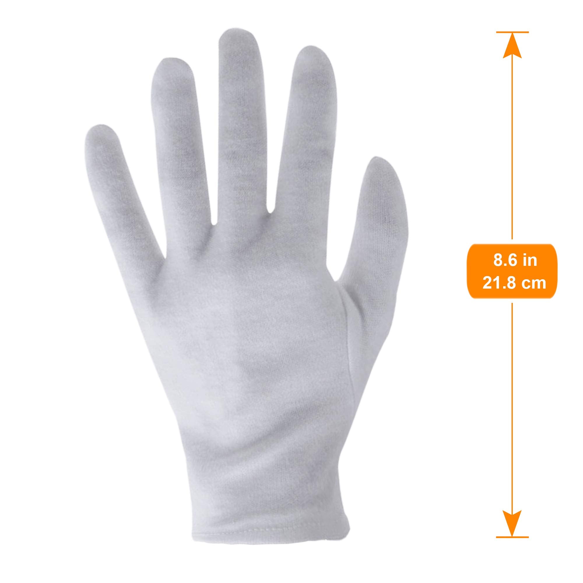 Soft white cotton gloves for eczema relief and skin hydration