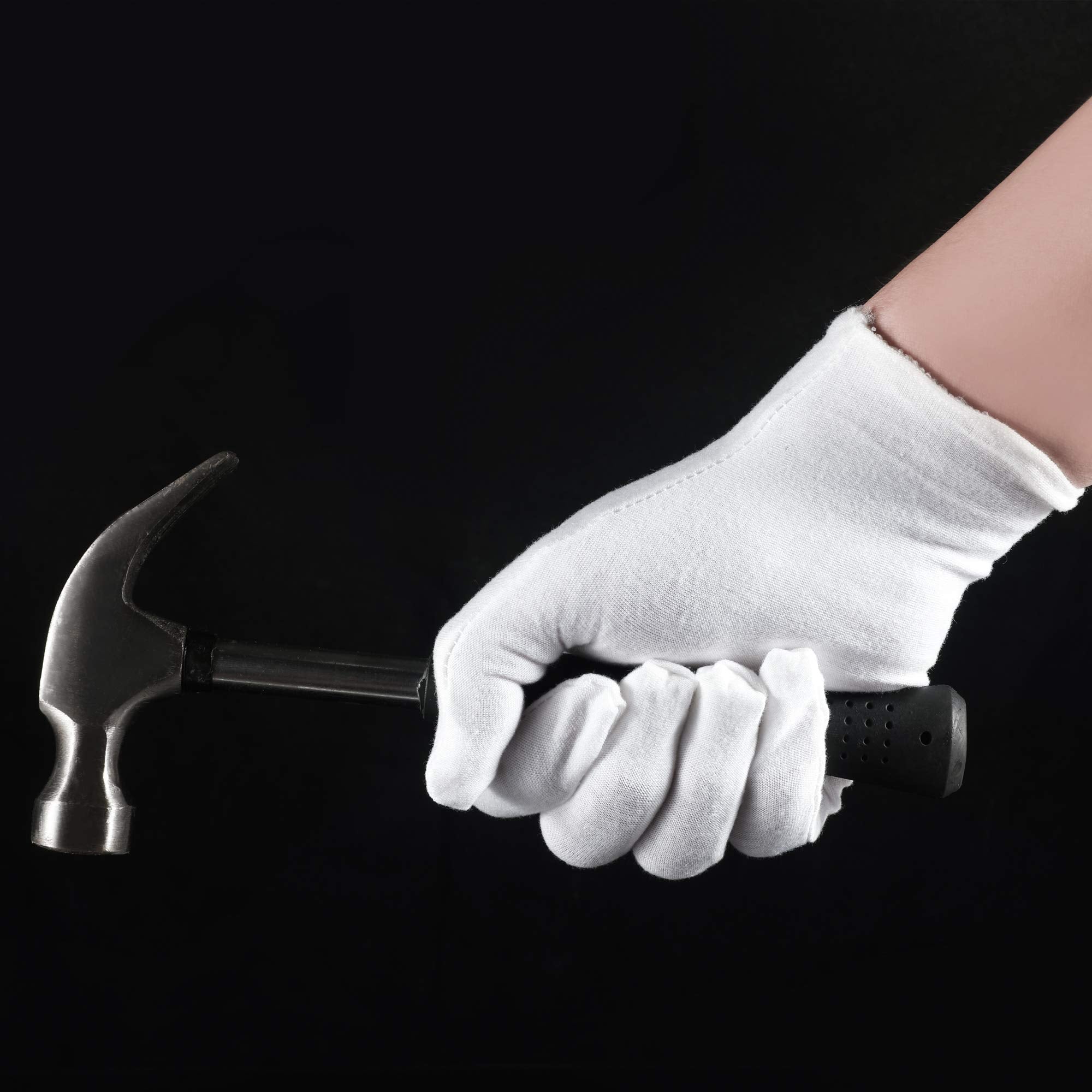 White serving gloves for costume and formal catering use
