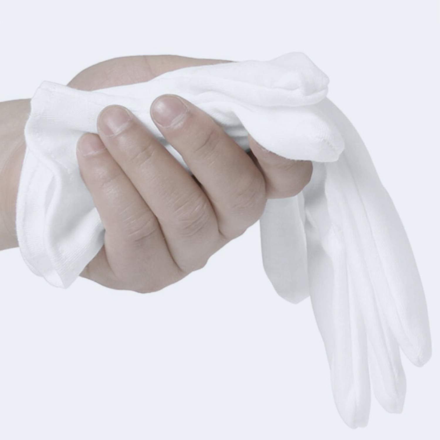 Washable and reusable white cloth gloves for men and women