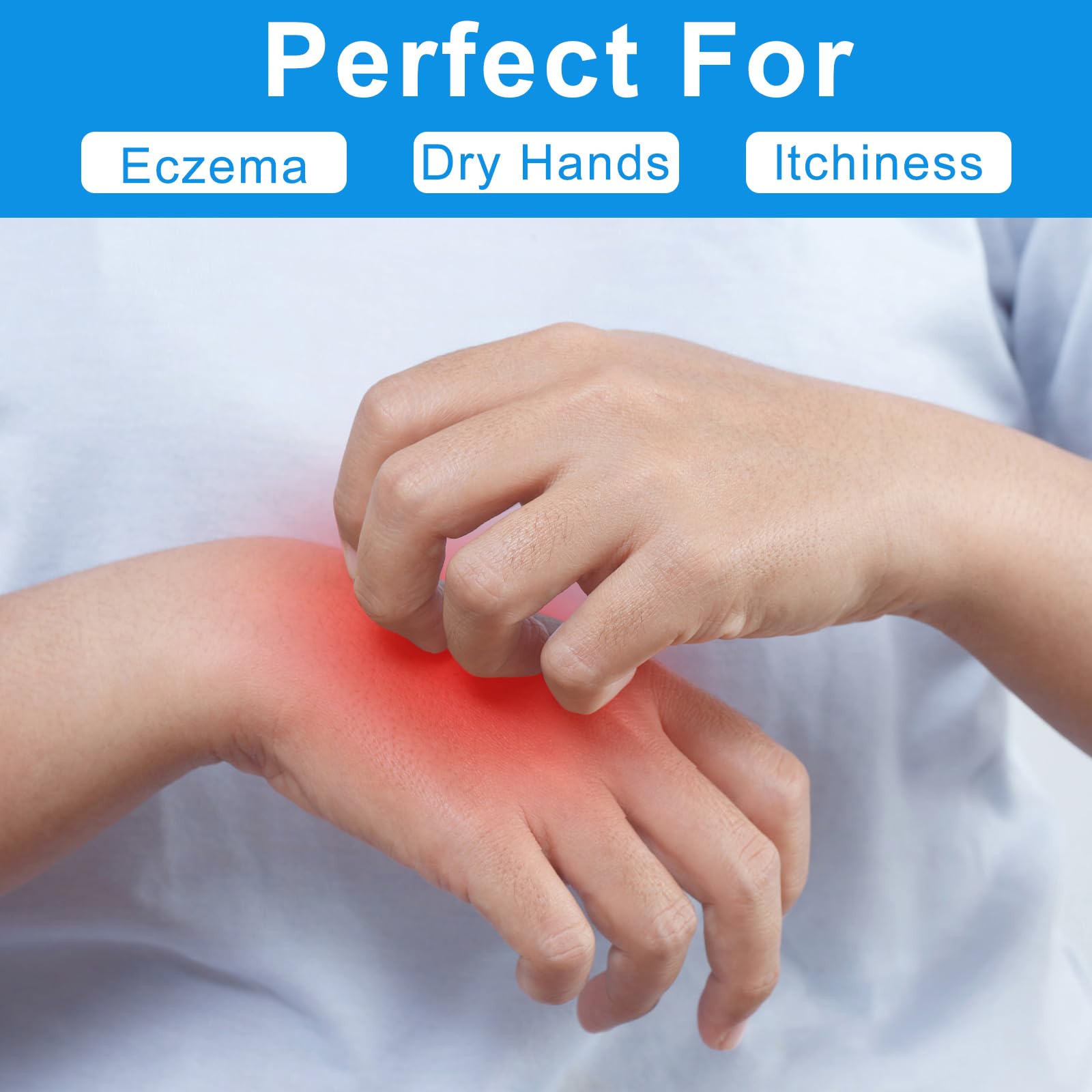 Person wearing Untrytb cotton gloves for overnight moisturizing routine