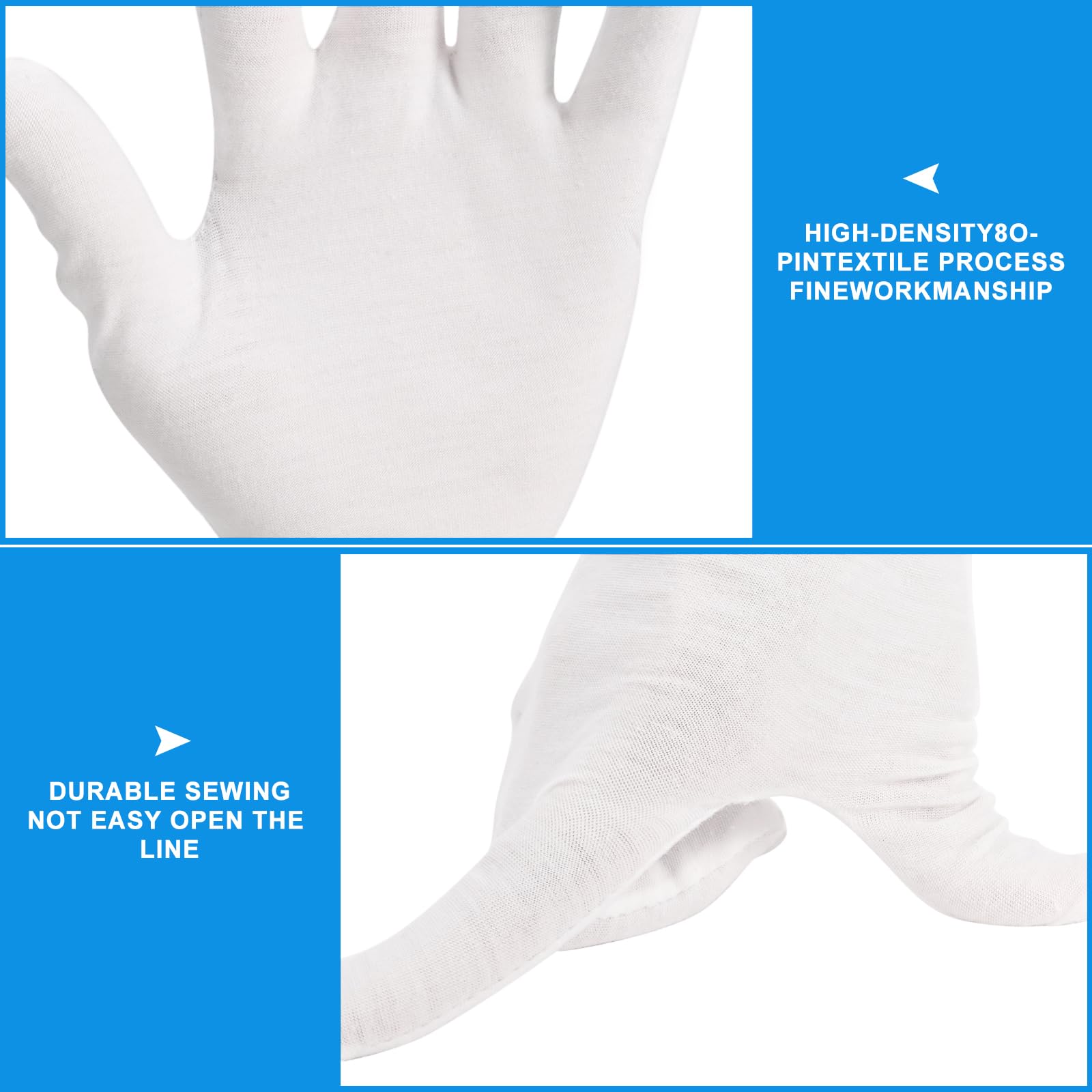 Untrytb white cotton gloves used for safe jewelry handling