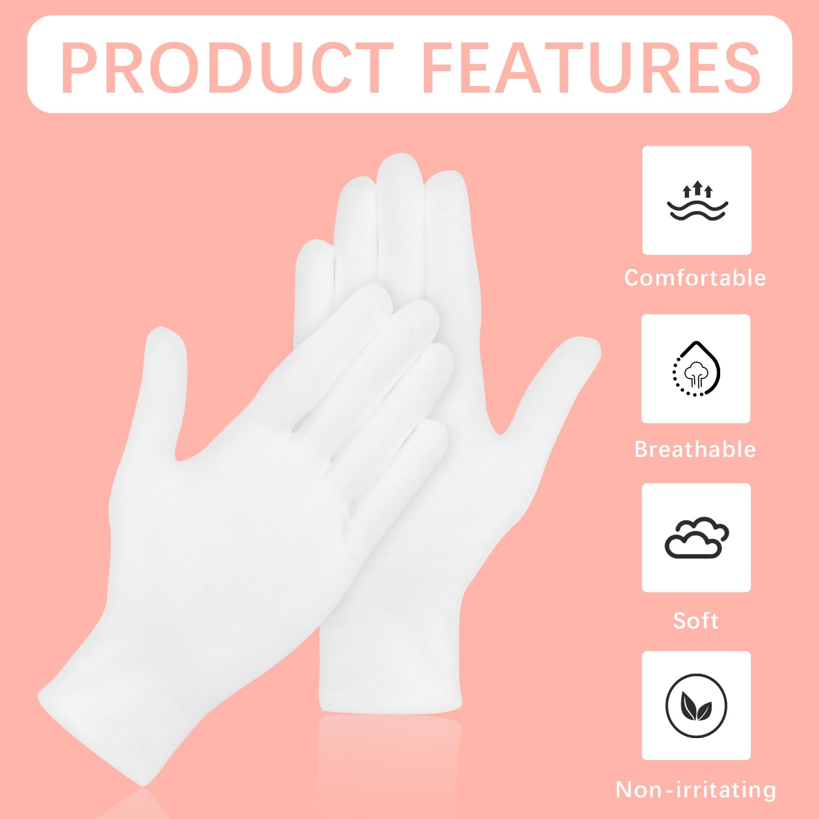 White cotton gloves used for jewelry inspection and delicate handling