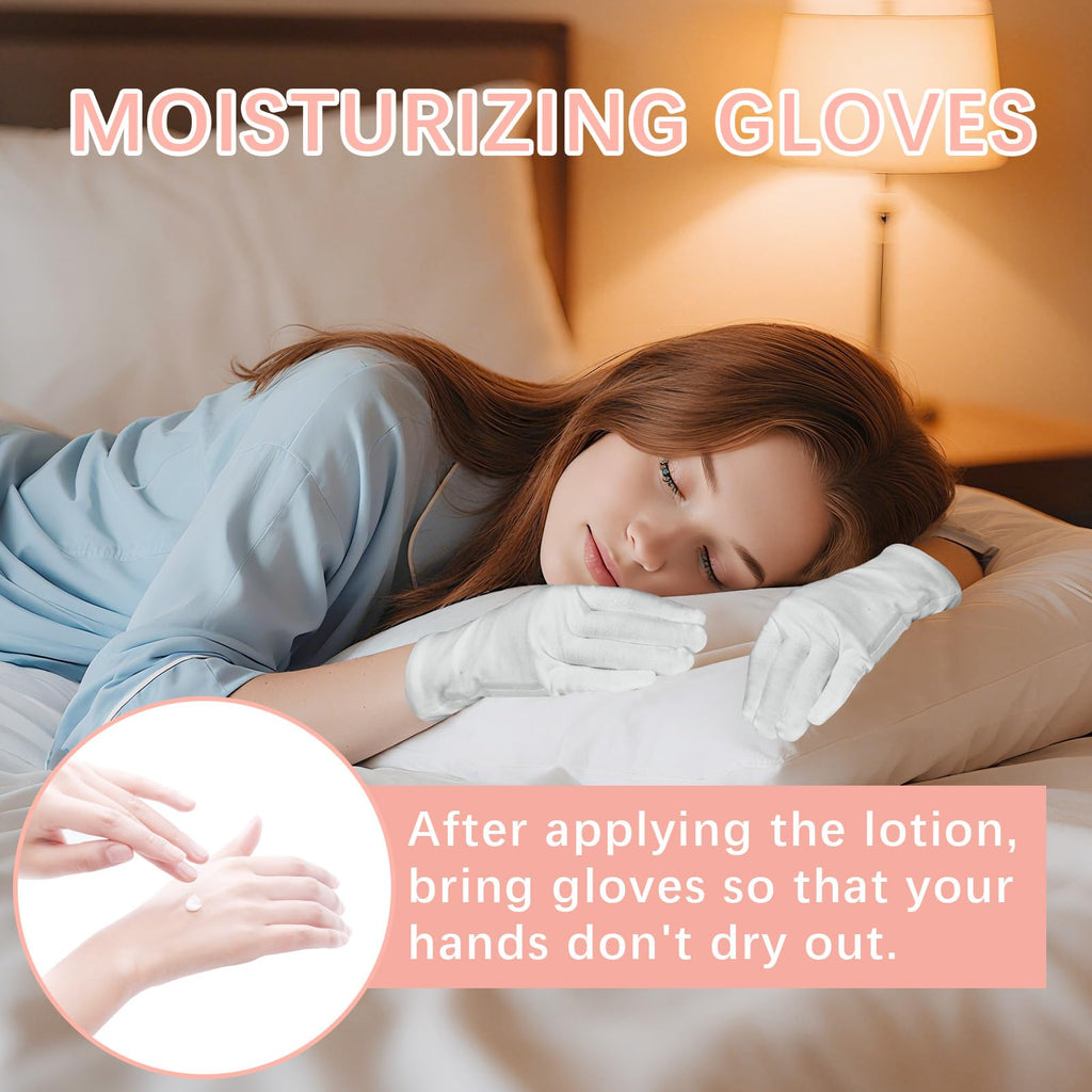 Lipetol breathable night gloves in use