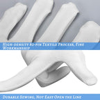 Folded pairs of white cotton moisturizing gloves laid flat