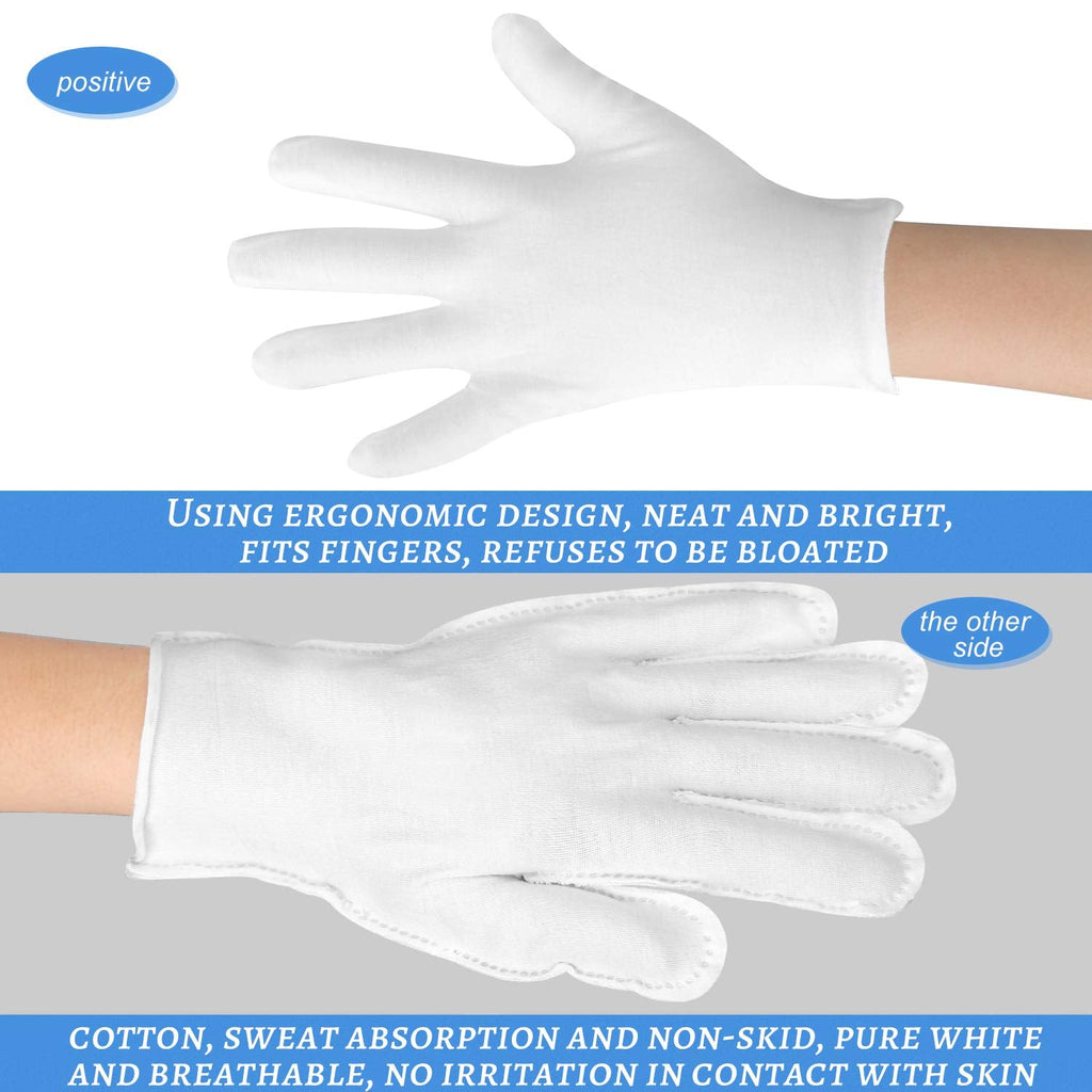 Full set of thirty pieces white cotton gloves arranged neatly