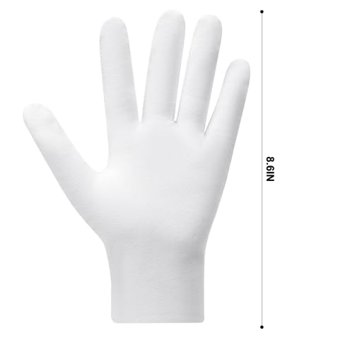 Three pairs of white cotton moisturizing gloves set