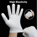 Htaexpu breathable cotton gloves worn on hands showing universal fit