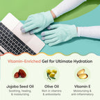 Person wearing ZenToes hand treatment gloves for overnight hydration