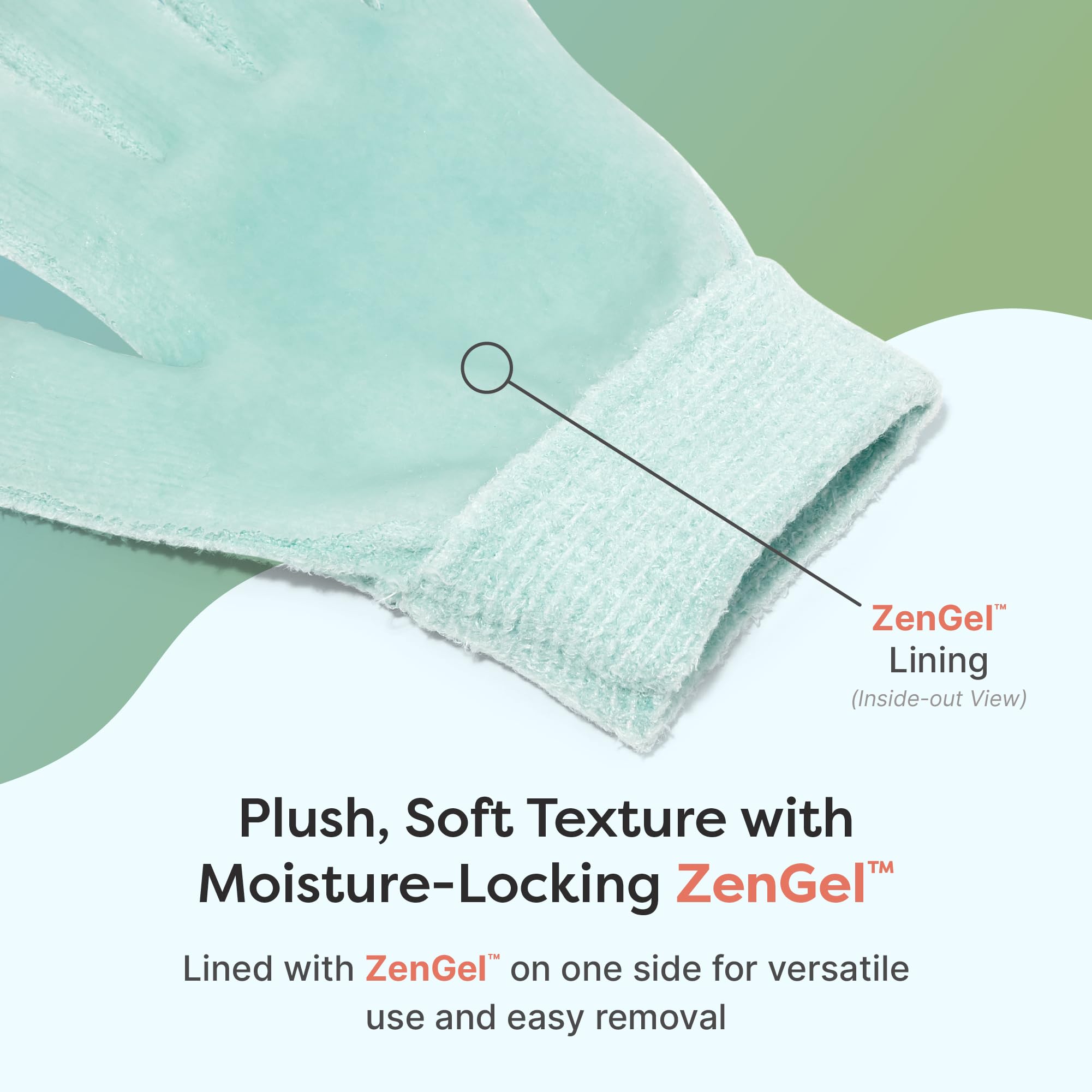 ZenToes moisturizing gloves fuzzy fabric texture